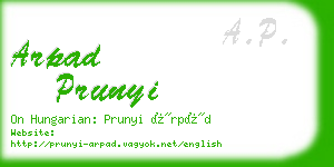 arpad prunyi business card